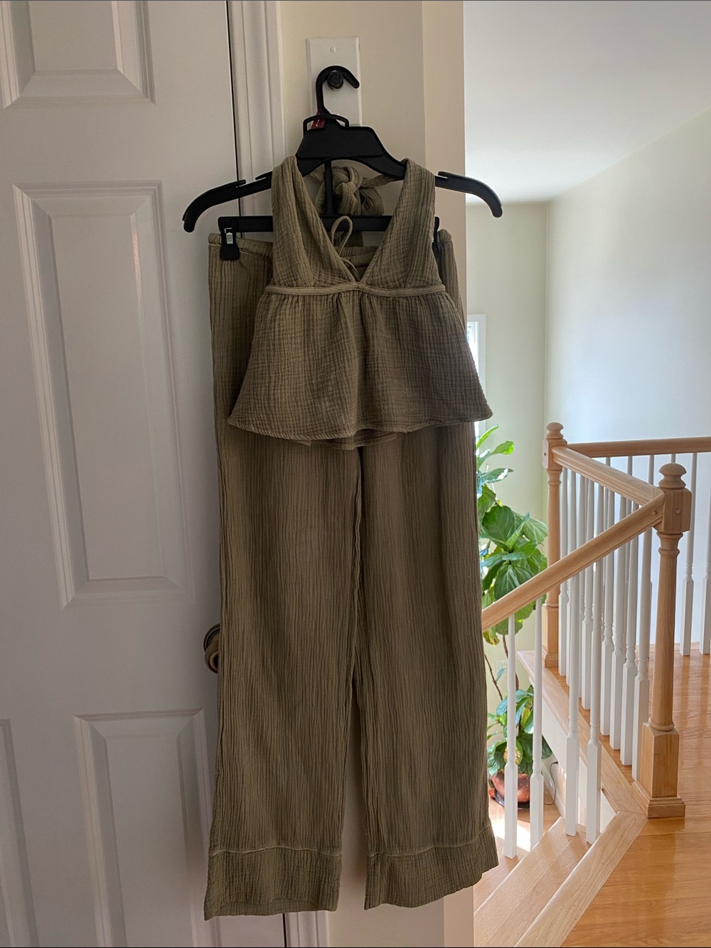 Women's Olive Green Wide-Leg top & pants
